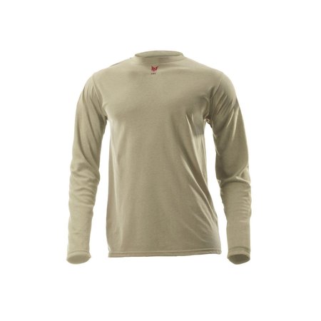 DRIFIRE Lt Wt Flame Resistant 5.4 Oz. Desert Sand Long Sleeve T-Shirt, Medium DF2-CM-446LS-DS-MD